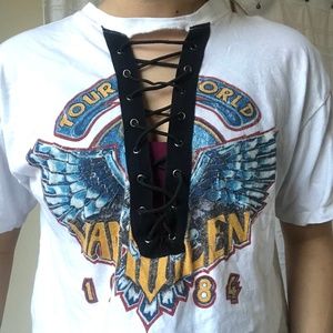 van halen  lace up band tee